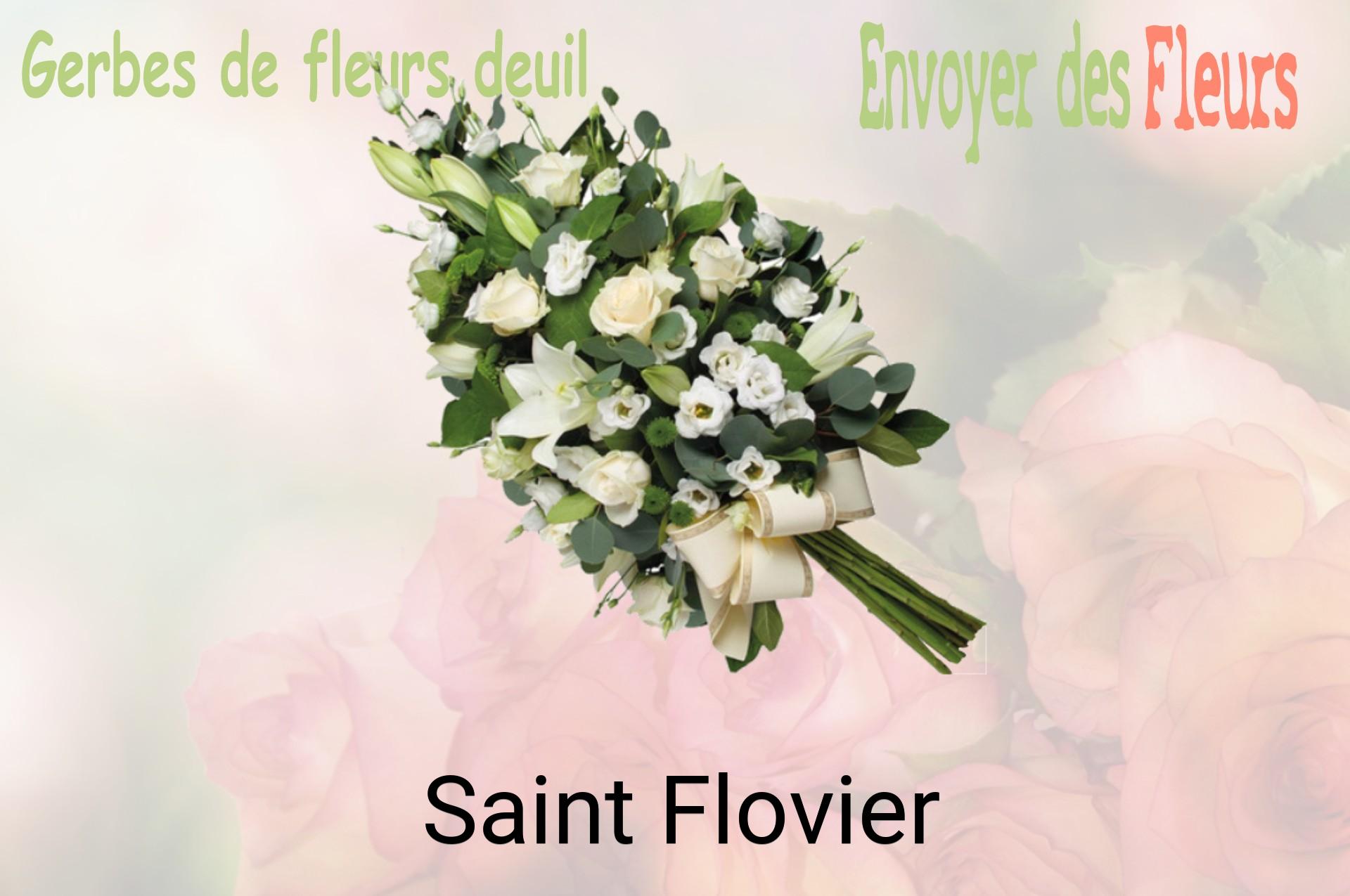 Gerbe de fleurs de deuil livrée à Saint-Flovier
